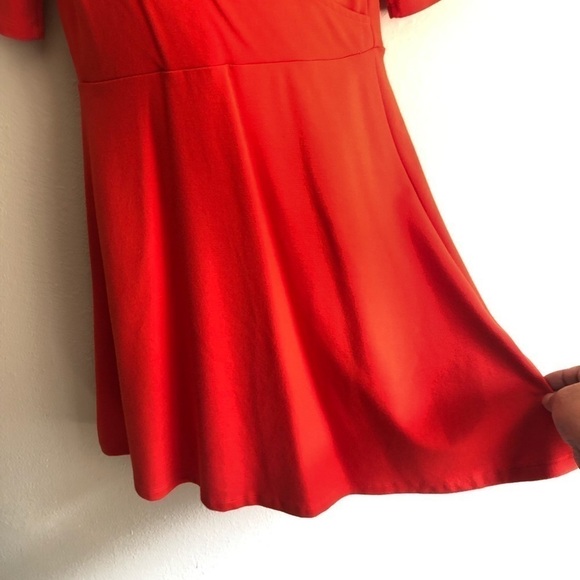 Topshop Faux Wrap Fit & Flare Dress Size 10 - Picture 5 of 10
